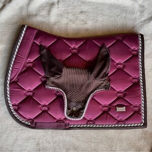 PS of Sweden Merlot jump set Saddle Pad with Ear Bonnet